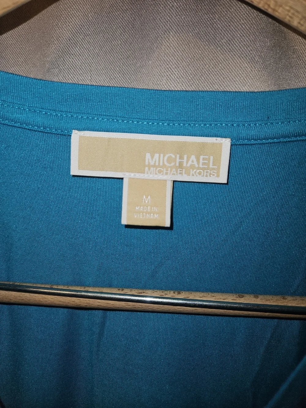 Michael Kors Bright Teal Short Sleeve Ruffle-Sleeve Tee